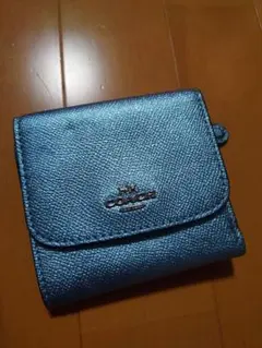COACH 三つ折り財布 薄いブルー