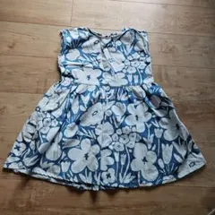 ☆Marimekko×UNIQLO☆ブルー花柄コットンワンピース☆５ー６歳☆のサムネイル