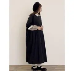新品　サマンサモスモス　ドルマンスリーブギャザーワンピース　ブラックM