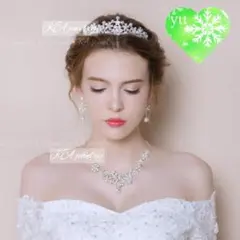 未使用新品ウェディングパール♡ティアライヤリングネックレス♡セットブライダル真珠