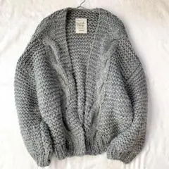 【Little Chings】ニットカーディガン ローゲージ 毛混 ボタンレスF