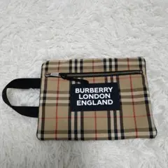BURBERRY バーバリー正規現行ロゴノバチェック柄クラッチセカンドバッグ