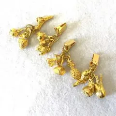 美品【 antique アンティーク 】イタリア製　ゴールド　金細工　クリップ