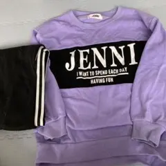 JENNI パープル ブラック プリントスウェット