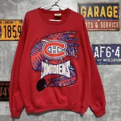 90s Novel Teez NHL カナディアンズ スウェット レッド L