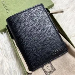 【極美品】 GUCCI ロゴコインウォレット レザーブラック