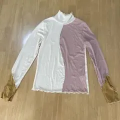 タートルネック長袖トップス