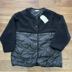 新品しまむらロゴスデイズ　ボアキルティングジャケット　サイズM黒