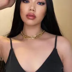 ゴールド 極太チェーン 鎖骨 ヴィンテージ ネックレス  #C743-1