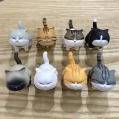 激かわ】猫の置物 猫のおしり 冷蔵庫マグネット 8点セット フィギュア 