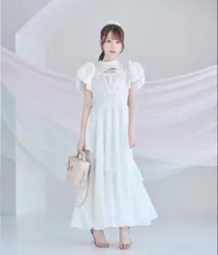 ロゼミューズ Lace switching jacquard dress ピンク - メルカリ