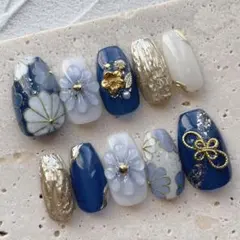 ネイルチップ ショート ブルー