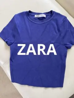 ZARA 紫色 半袖ニット Lサイズ