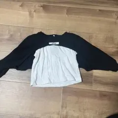 レイヤードデザイン長袖Tシャツ（黒・白）