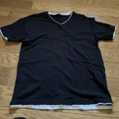OLEEG XL ブラック Vネック Tシャツ