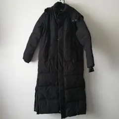 ブラック　厚手　中綿ロングジャケット