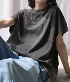 HUG.U 半袖Tシャツ スモークグレーのサムネイル