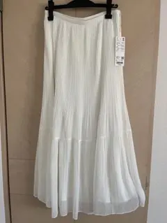 Ｌ ホワイト シフォンティアードスカート ユニクロ 2025