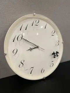 【美品】ニトリ　壁掛け時計　ホワイト
