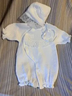 ベビー　ホワイト セレモニースーツ 帽子付き