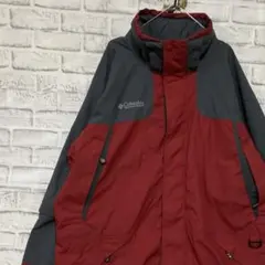 コロンビア　マウンテンパーカー　レッドXL ロゴ刺繍アウトドア1215