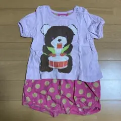 クマデザインTシャツとショートパンツセット