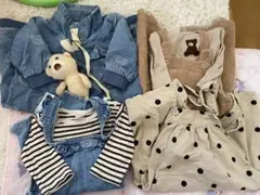 サロペット＋ロングtシャツ　80 まとめ売り　4点