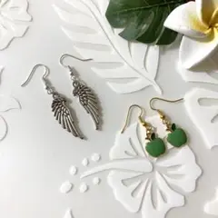 青リンゴと鳥のピアス　２個セット　つかいのとり　バベルの塔参戦の方におすすめ