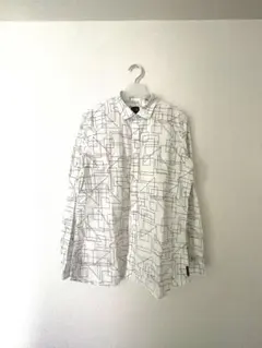【美品】春秋冬着れる/アルマーニエクスチェンジ/ブロード総柄シャツ