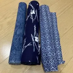 浴衣反物 3点セット 紺色