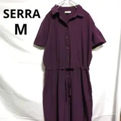 【SERRA】半袖　オールインワン　パープル　紫　M　ロング　海外　US古着
