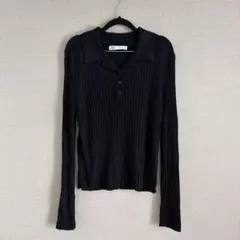 ZARAリブ編み ポロセーター