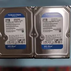 【新古品使用時間10時間以内】HDD 2TB 3.5インチ✕２個