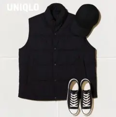 J1290@ UNIQLO 中綿 ダウンベスト ブラック XL