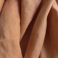 リネン生地 中薄 ダークオレンジ系 幅130×200cm