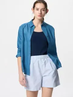 UNIQLO コットンイージーショートパンツ ブルー XLサイズ