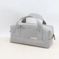 ボストンミニ　バックインバック　ショルダーバック　帆布ハンドメイド　グレー