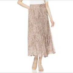 スナイデル ロングスカート　プリーツ　花柄　ピンクベージュ