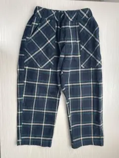 ネイビー系チェック ロングパンツ【110】 秋冬