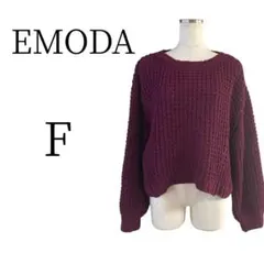 ★美品 EMODA エモダ ワイン 長袖 ニット・セーター FREE SIZE