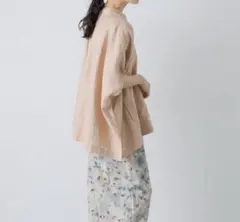 kagure かぐれ リネンスクエアケープブラウス ホワイト ワイド