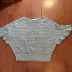 grove ラメ入り緑色ニットトップス