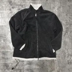 vintage フリースジャケット スタンドジャケット　グレー　LLサイズ