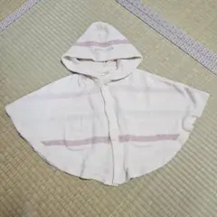 ジェラートピケ フード付きポンチョ 80-90サイズ