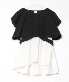 中古　エレンディーク　バイカラー フレアトップス 半袖　ノースリーブ　2点セット