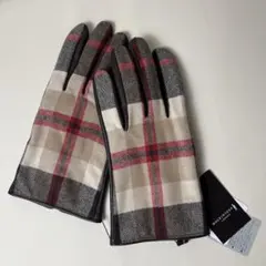 Mackintosh マッキントッシュ 新品！チェック柄カシミヤ鹿革手袋グローブ Mackintosh マッキントッシュ 新品！チェック柄カシミヤ鹿革手袋