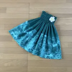 ケイキ☆子ども☆切り替えパウスカート☆フラダンス☆ハワイアン☆グリーン