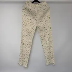 coca アイボリー ドット柄 プリーツパンツ M