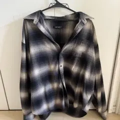 CHIP CLIP グレー系チェック柄長袖シャツ L