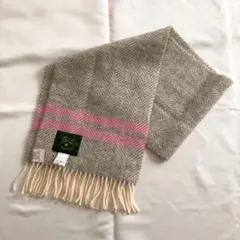 イルビゾンテ IL BISONTE ウールマフラー グレー ピンク 未使用